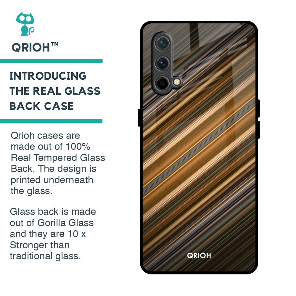 Diagonal Slash Pattern Glass Case for OnePlus Nord CE