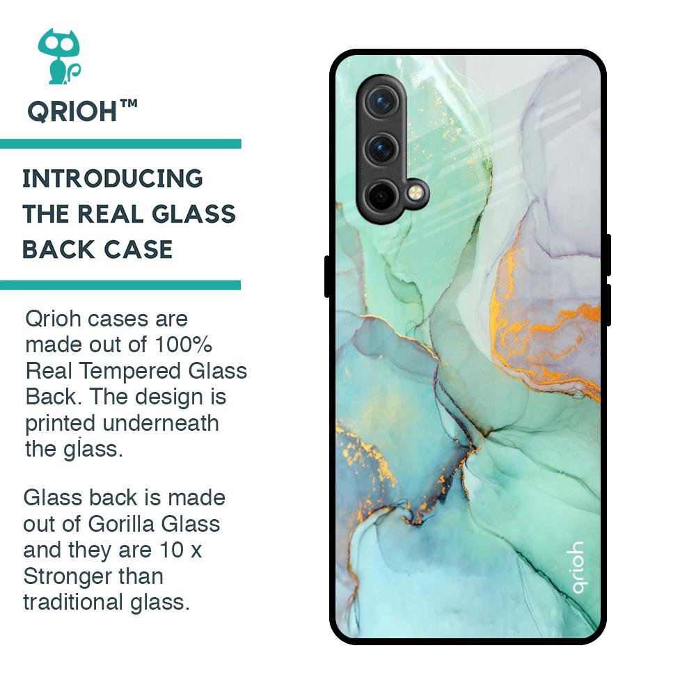 Green Marble Glass Case for OnePlus Nord CE