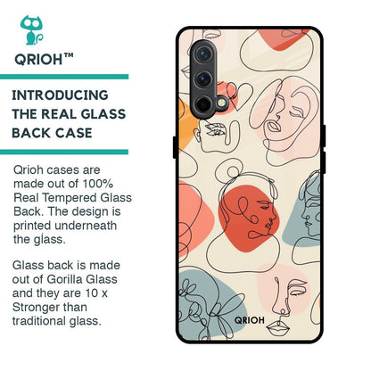 Abstract Faces Glass Case for OnePlus Nord CE