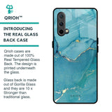 Blue Golden Glitter Glass Case for OnePlus Nord CE