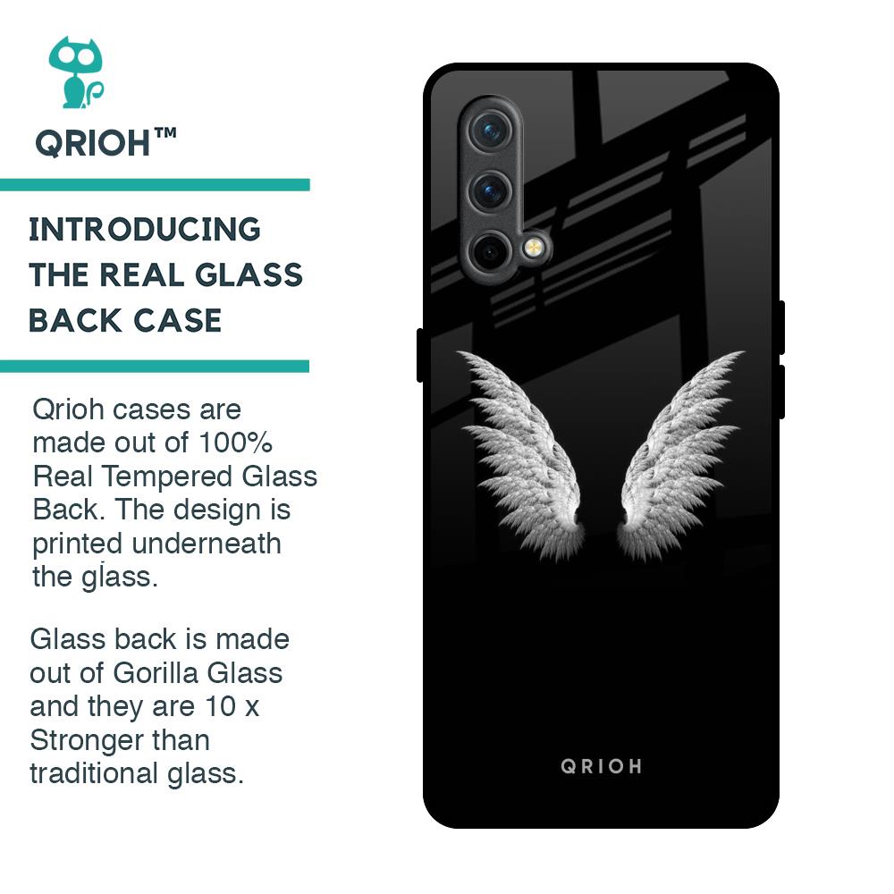 White Angel Wings Glass Case for OnePlus Nord CE