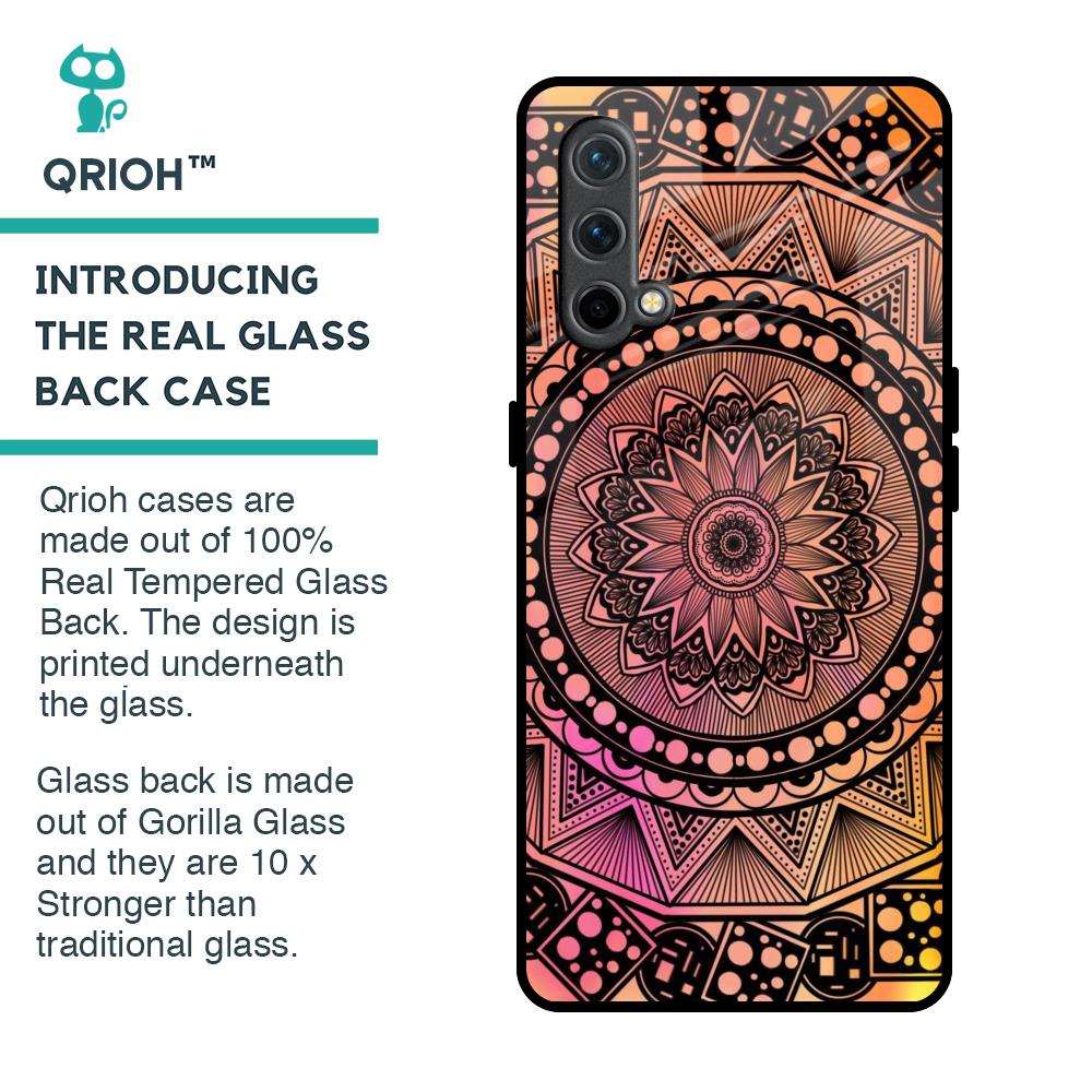 Floral Mandala Glass Case for OnePlus Nord CE