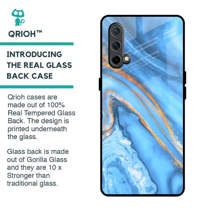 Vibrant Blue Marble Glass Case for OnePlus Nord CE