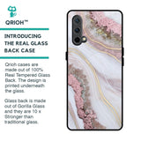Pink & Gold Gllitter Marble Glass Case for OnePlus Nord CE