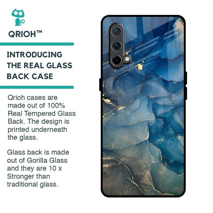 Blue Cool Marble Glass Case for OnePlus Nord CE