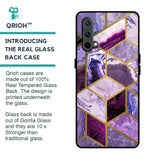 Purple Rhombus Marble Glass Case for OnePlus Nord CE