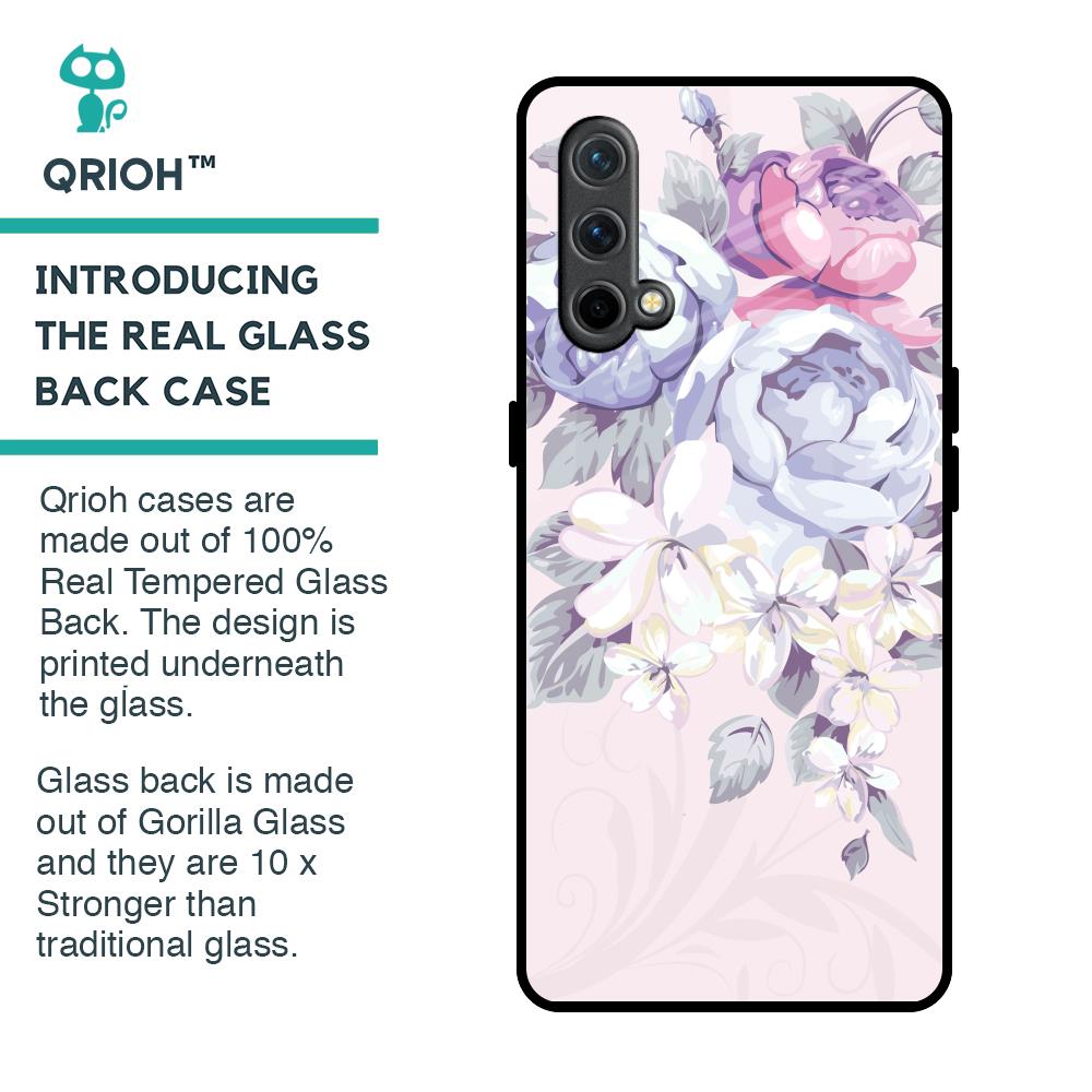 Elegant Floral Glass Case for OnePlus Nord CE