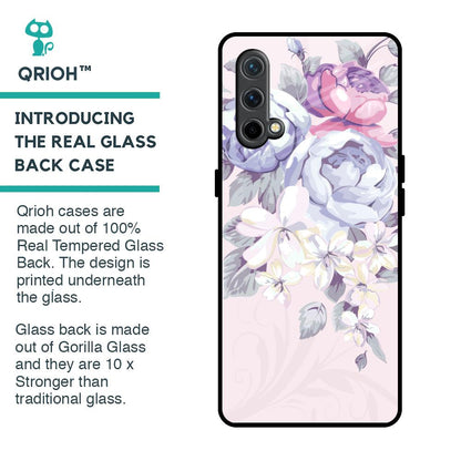 Elegant Floral Glass Case for OnePlus Nord CE