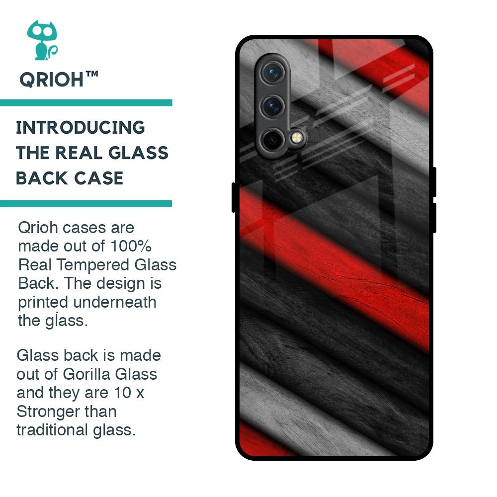 Soft Wooden Texture Glass Case for OnePlus Nord CE