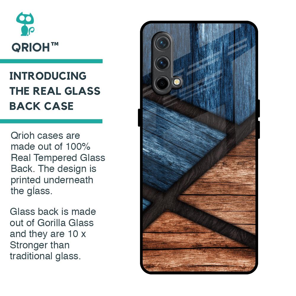 Wooden Tiles Glass Case for OnePlus Nord CE