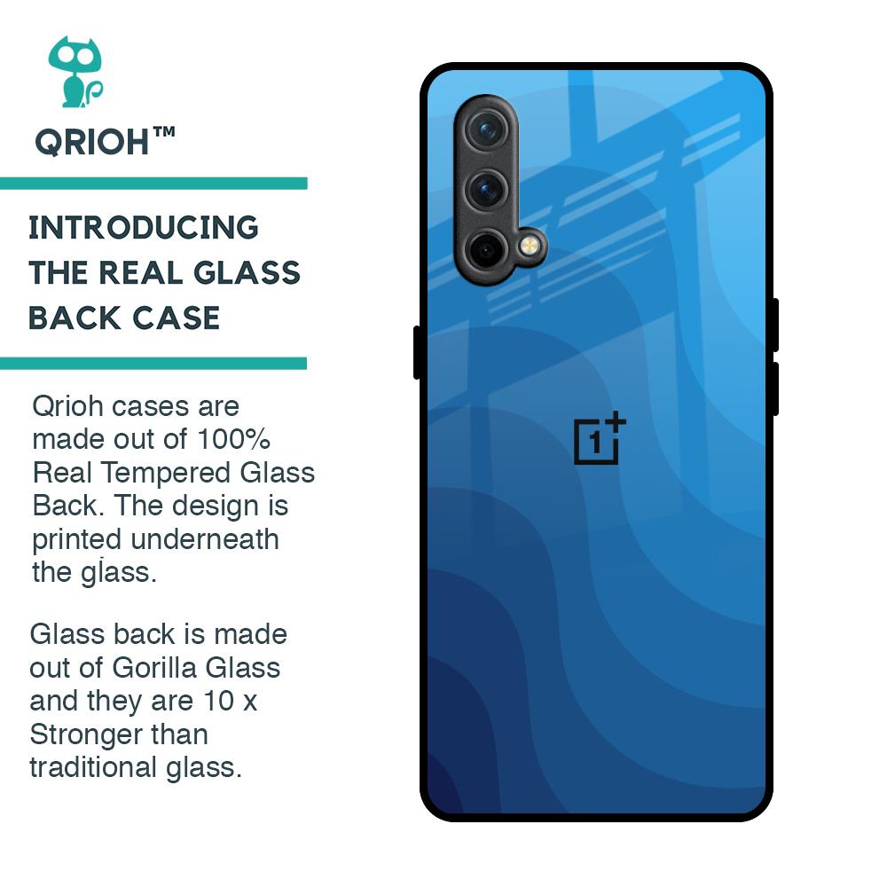Blue Wave Abstract Glass Case for OnePlus Nord CE