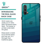 Green Triangle Pattern Glass Case for OnePlus Nord CE