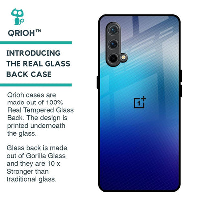 Blue Rhombus Pattern Glass Case for OnePlus Nord CE