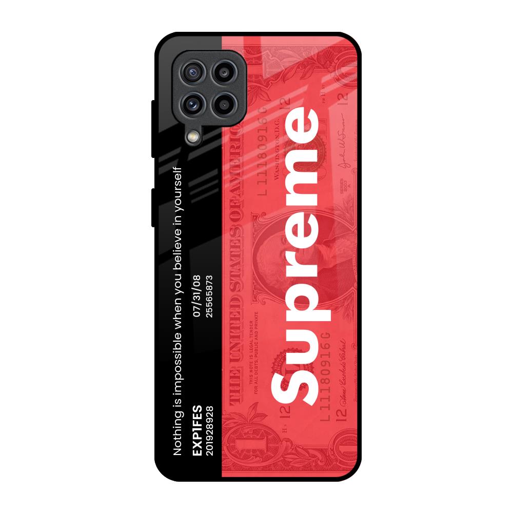 Supreme Ticket Samsung Galaxy M32 Glass Back Cover Online