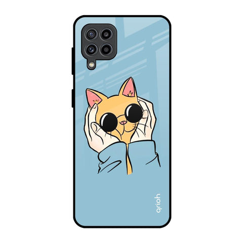 Adorable Cute Kitty Samsung Galaxy M32 Glass Back Cover Online