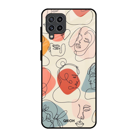 Abstract Faces Samsung Galaxy M32 Glass Back Cover Online