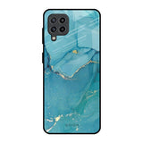 Blue Golden Glitter Samsung Galaxy M32 Glass Back Cover Online