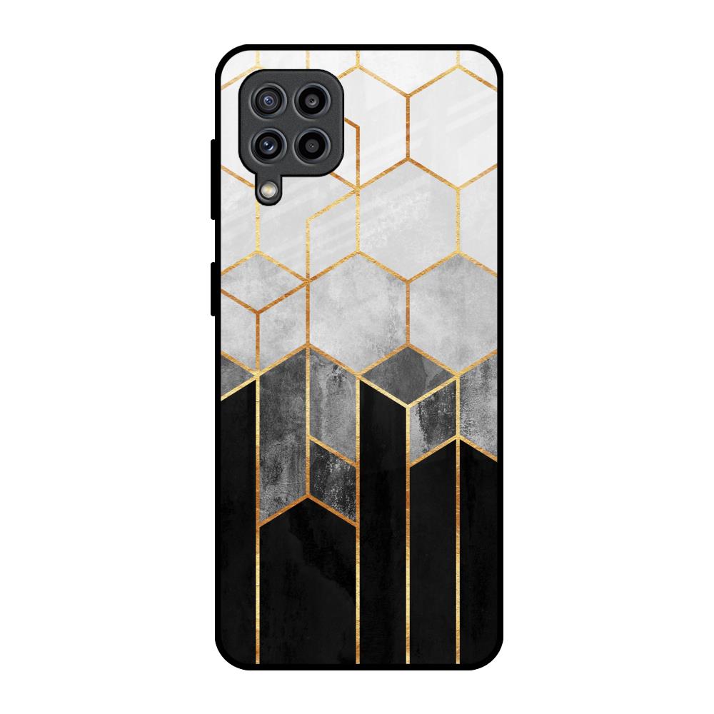 Tricolor Pattern Samsung Galaxy M32 Glass Back Cover Online