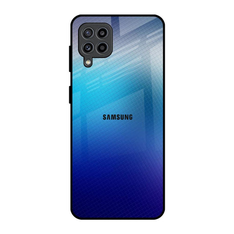 Blue Rhombus Pattern Samsung Galaxy M32 Glass Back Cover Online