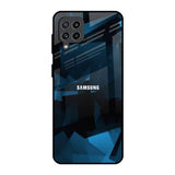 Polygonal Blue Box Samsung Galaxy M32 Glass Back Cover Online