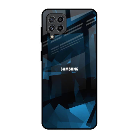 Polygonal Blue Box Samsung Galaxy M32 Glass Back Cover Online