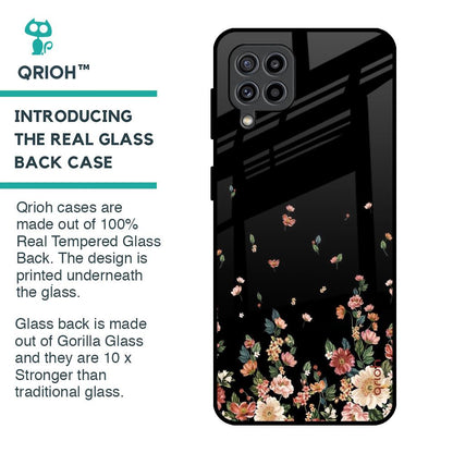 Floating Floral Print Glass Case for Samsung Galaxy M32