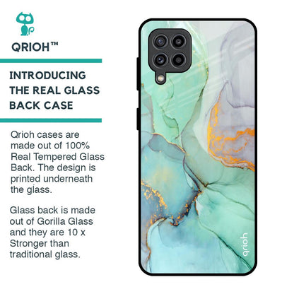 Green Marble Glass Case for Samsung Galaxy M32