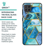 Turquoise Geometrical Marble Glass Case for Samsung Galaxy M32
