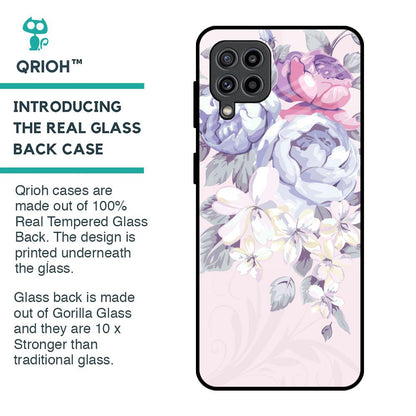 Elegant Floral Glass Case for Samsung Galaxy M32