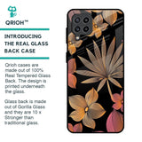 Lines Pattern Flowers Glass Case for Samsung Galaxy M32