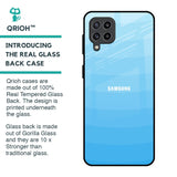 Wavy Blue Pattern Glass Case for Samsung Galaxy M32