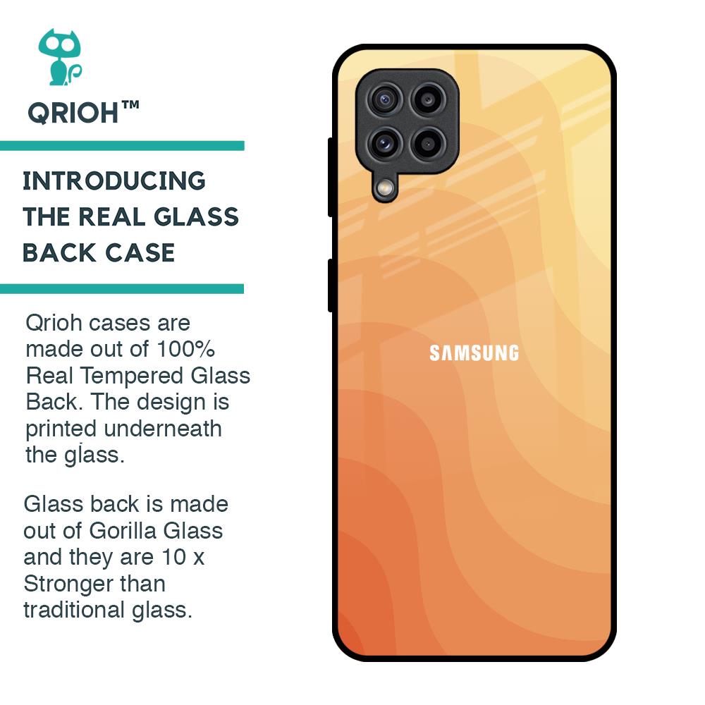 Orange Curve Pattern Glass Case for Samsung Galaxy M32