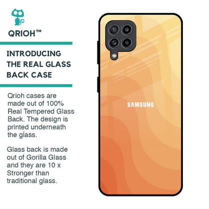 Orange Curve Pattern Glass Case for Samsung Galaxy M32
