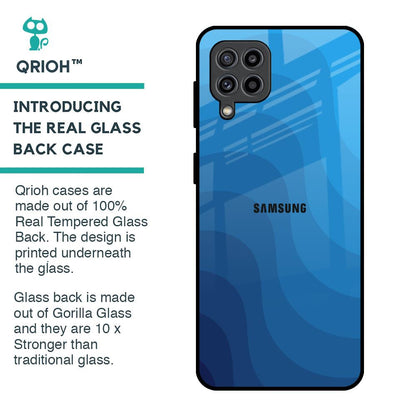 Blue Wave Abstract Glass Case for Samsung Galaxy M32