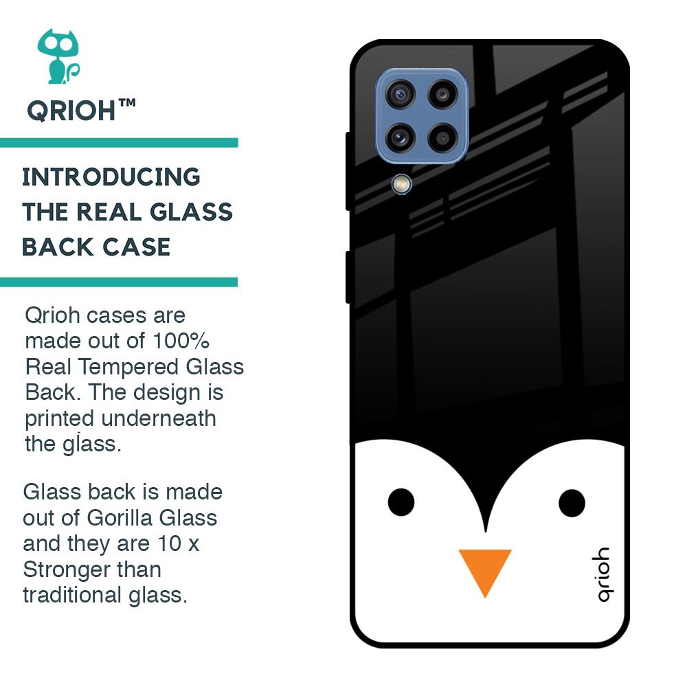 Cute Penguin Glass Case for Samsung Galaxy M32