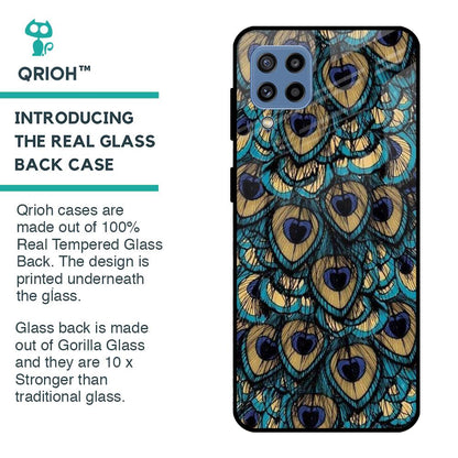 Peacock Feathers Glass case for Samsung Galaxy M32