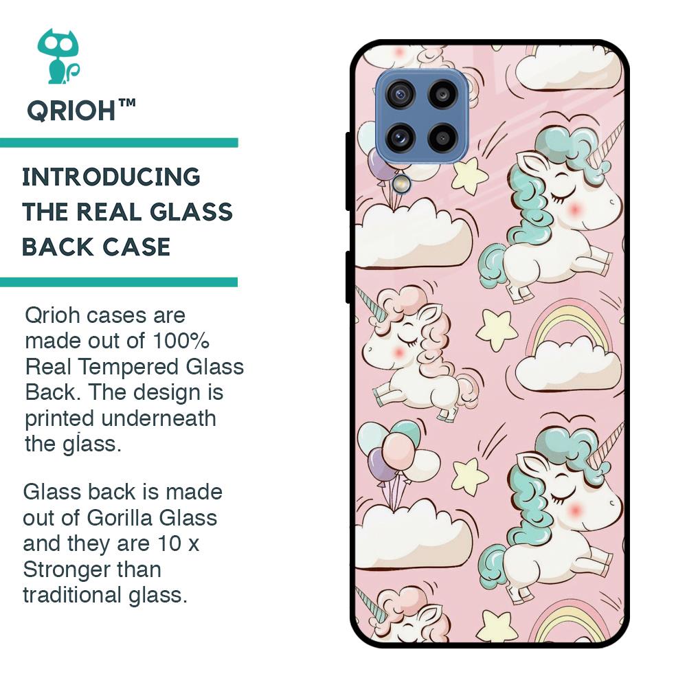 Balloon Unicorn Glass case for Samsung Galaxy M32