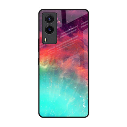 Colorful Aura Vivo V21e Glass Back Cover Online