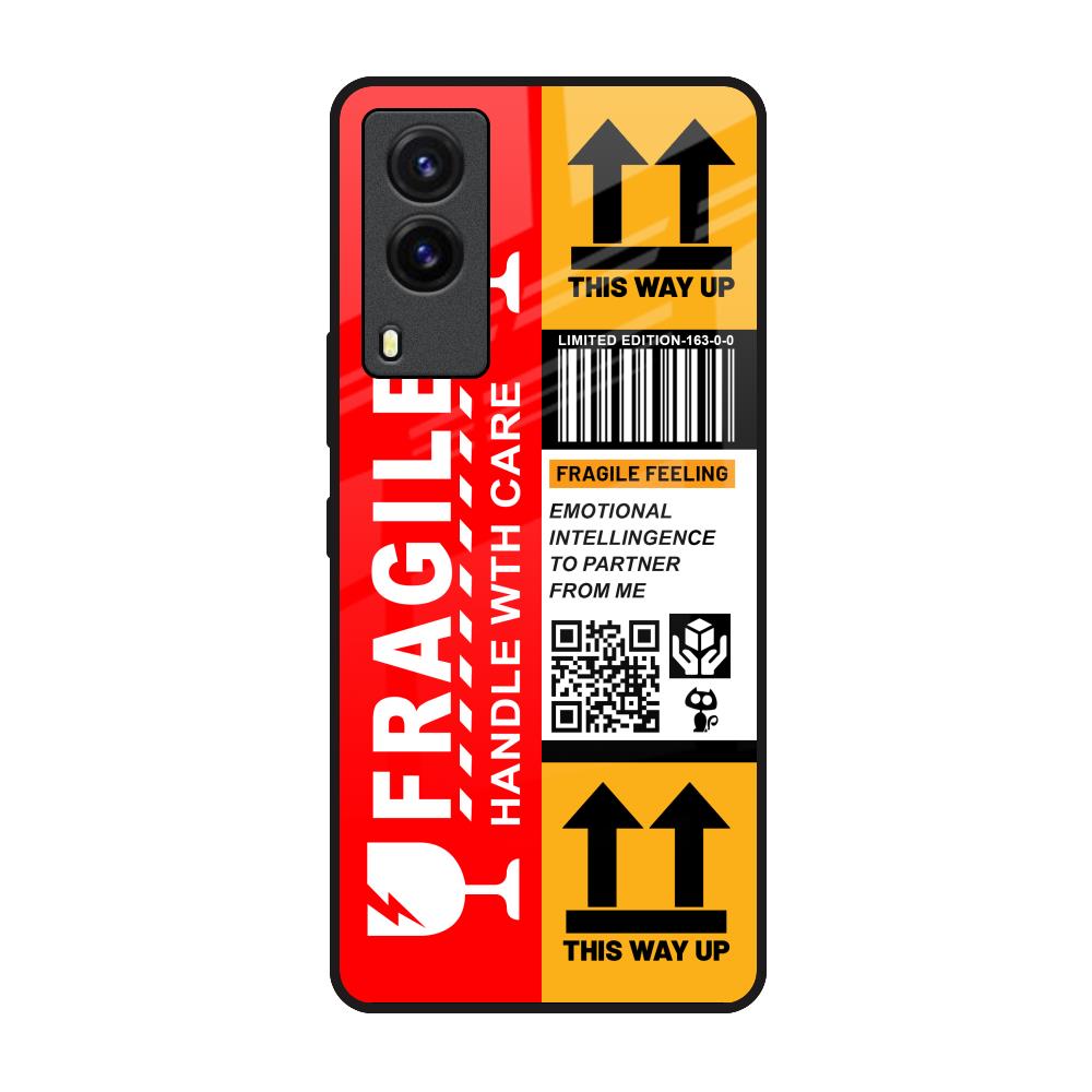 Handle With Care Vivo V21e Glass Back Cover Online