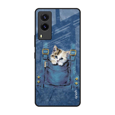 Kitty In Pocket Vivo V21e Glass Back Cover Online