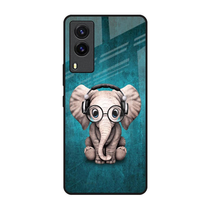 Adorable Baby Elephant Vivo V21e Glass Back Cover Online