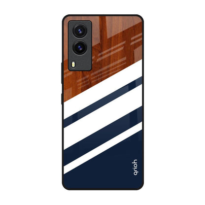 Bold Stripes Vivo V21e Glass Back Cover Online