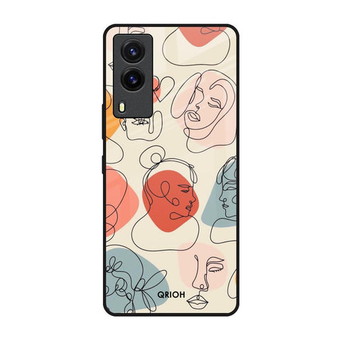 Abstract Faces Vivo V21e Glass Back Cover Online