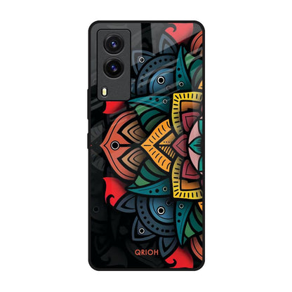 Retro Gorgeous Flower Vivo V21e Glass Back Cover Online