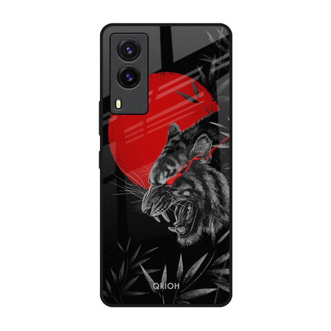 Red Moon Tiger Vivo V21e Glass Back Cover Online