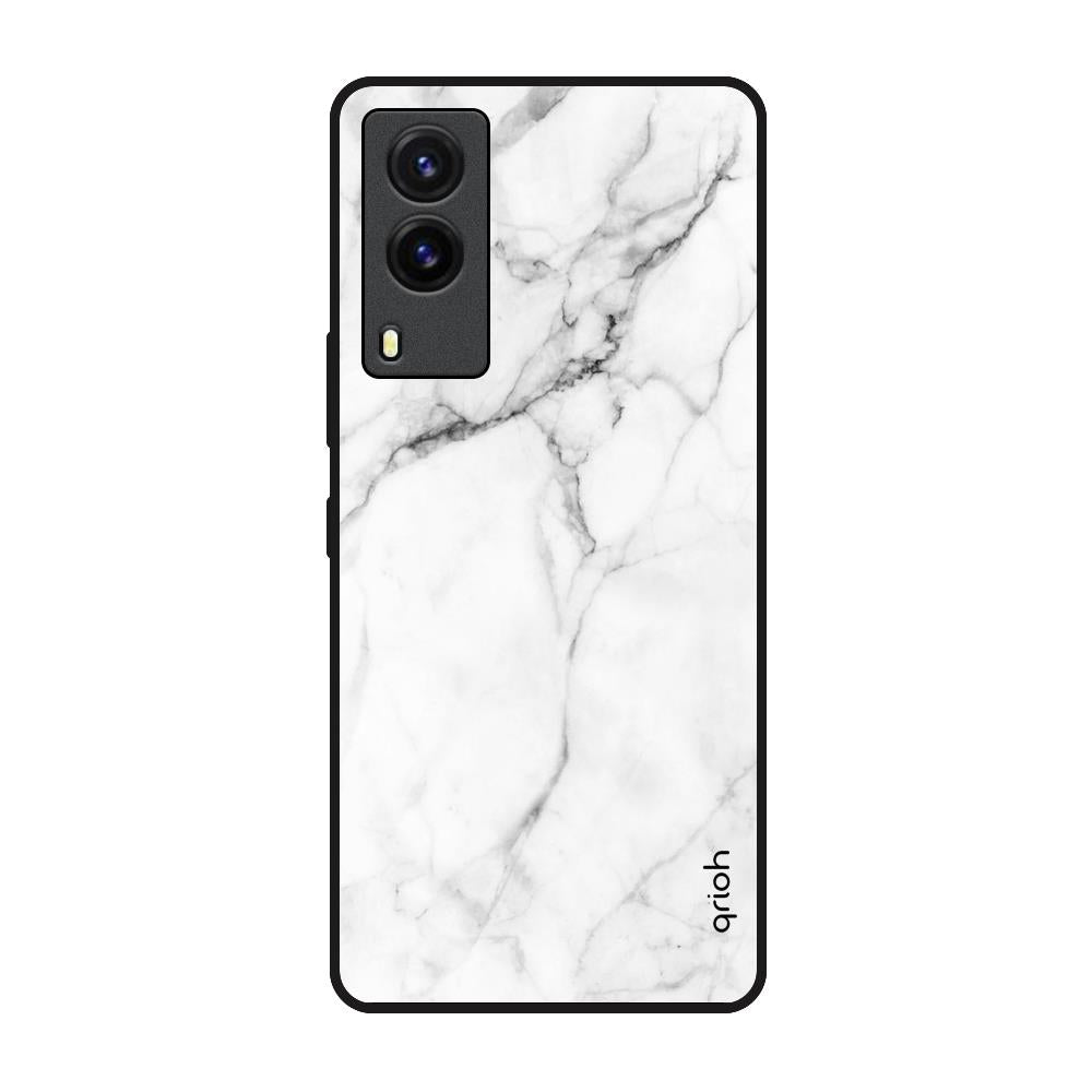 Modern White Marble Vivo V21e Glass Back Cover Online