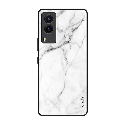 Modern White Marble Vivo V21e Glass Back Cover Online