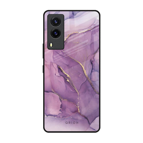 Purple Gold Marble Vivo V21e Glass Back Cover Online