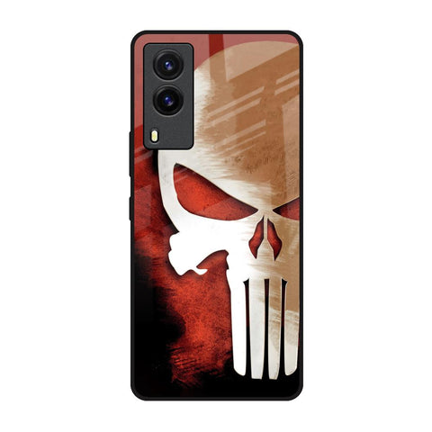 Red Skull Vivo V21e Glass Back Cover Online