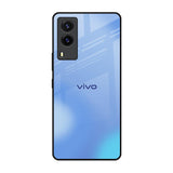 Vibrant Blue Texture Vivo V21e Glass Back Cover Online